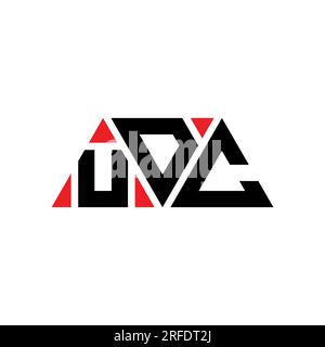 Logo de lettre triangle UDC avec forme de triangle. Monogramme de logo triangle UDC. Modèle de logo vectoriel triangle UDC avec couleur rouge. UDC triangul Illustration de Vecteur