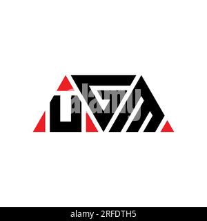 Logo de lettre triangle UGM avec forme de triangle. Monogramme de conception de logo triangle UGM. Modèle de logo vecteur triangle UGM avec couleur rouge. UGM triangul Illustration de Vecteur