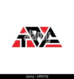 Logo de lettre triangle TRF avec forme de triangle. Monogramme de logo triangle TRF. Modèle de logo vecteur triangle TRF avec couleur rouge. TRF triangul Illustration de Vecteur