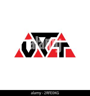 Logo de lettre triangle de TVA avec forme de triangle. Monogramme de conception de logo de triangle de TVA. Modèle de logo vectoriel de triangle de TVA avec la couleur rouge. TVA triangul Illustration de Vecteur