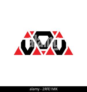 Logo de lettre triangle VOV avec forme de triangle. Monogramme de logo triangle VOV. Modèle de logo vecteur triangle VOV avec couleur rouge. VOV triangul Illustration de Vecteur