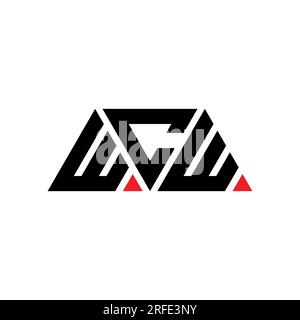 Logo WCW lettre triangle avec forme de triangle. Monogramme de logo triangle WCW. Modèle de logo vecteur triangle WCW avec couleur rouge. WCW triangul Illustration de Vecteur