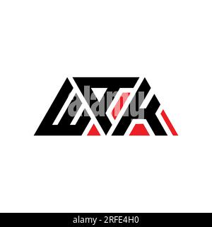 Logo de lettre triangle WAK avec forme de triangle. Monogramme de logo de triangle de WAK. Modèle de logo vecteur triangle WAK avec couleur rouge. WAK triangul Illustration de Vecteur