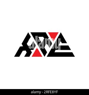 Logo de lettre triangle XRE avec forme de triangle. Monogramme de logo triangle XRE. Modèle de logo vectoriel triangle XRE avec couleur rouge. XRE triangul Illustration de Vecteur