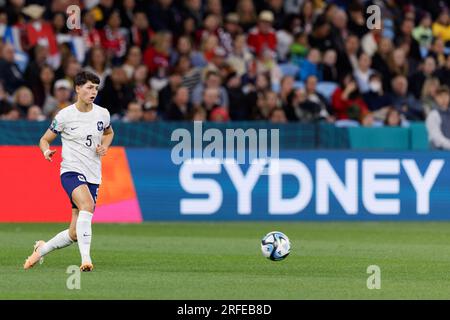 Sydney, Australie. 02 août 2023. La française ELISA de Almeida passe le ballon lors du match de groupe F de la coupe du monde féminine de la FIFA 2023 entre le Panama et la France au stade de football de Sydney, le 2 août 2023 à Sydney, en Australie Credit : IOIO IMAGES/Alamy Live News Banque D'Images