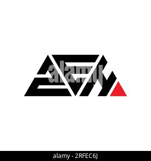 Conception de logo lettre triangle ZEH avec forme de triangle. Monogramme de conception de logo triangle ZEH. Modèle de logo vecteur triangle ZEH avec couleur rouge. ZEH triangul Illustration de Vecteur