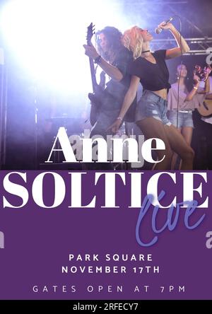 Anne soltice live, Park Square, texte du 17 novembre et diverses personnes jouant sur scène Banque D'Images