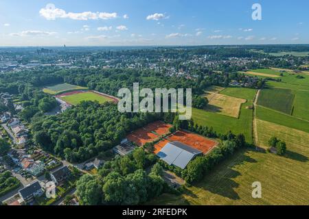 Vue aérienne du Schmuttertal près de Neusäß dans la grande région d'Augsbourg Banque D'Images