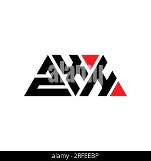 Logo de lettre triangle ZXH avec forme de triangle. Monogramme de conception de logo triangle ZXH. Modèle de logo vecteur triangle ZXH avec couleur rouge. ZXH triangul Illustration de Vecteur