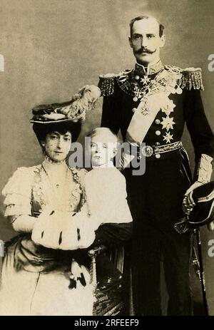 Portrait de Haakon VII (1872-1957), roi de Norvege de 1905 A 1957 et la reine Maud. Photo, début du 20 e siecle. Banque D'Images