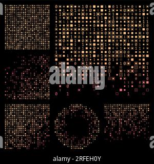 Contexte technologique abstrait. Arrière-plans de thème de couleur jaune rose. Répétitions géométriques en dégradé. Illustration vectorielle soignée. Illustration de Vecteur