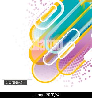 Fond de conception de modèle abstrait, formes géométriques simples sur blanc, lignes droites. Reliez des formes abstraites Illustration de Vecteur