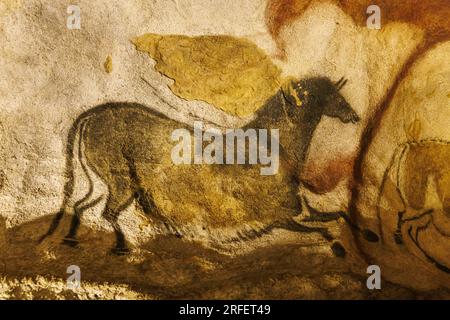 France, Dordogne, Montignac, sites préhistoriques et Grottes décorées de la vallée de la Vézère classés au patrimoine mondial de l'UNESCO, Lascaux 2 Banque D'Images