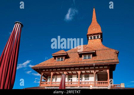 Suisse, canton de Berne, Interlaken, le restaurant panoramique du Harder Kulm Banque D'Images