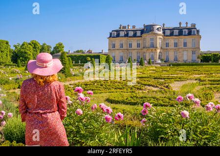 France, Seine et Marne, champs sur Marne, le château et le parc Banque D'Images