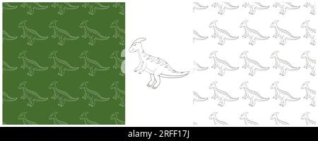 Ensemble de coloriage dinosaures motif sans couture. Dinosaures arrière-plan. Impression pour la conception de tissu Illustration de Vecteur