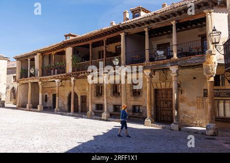 Espagne, Castille-et-Léon, Pedraza, Plaza Mayor Banque D'Images