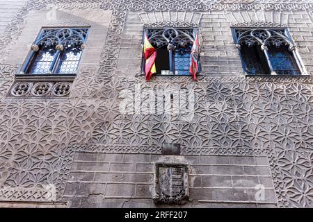 Espagne, Castille-et-Léon, Ségovie, Vieille ville de Ségovie et son aqueduc classé au patrimoine mondial de l'UNESCO, palais des Cascales Banque D'Images