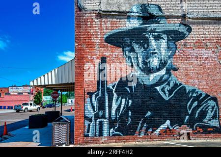 États-Unis, Mississippi, Clarksdale, peinture murale de Clint Eastwood Banque D'Images