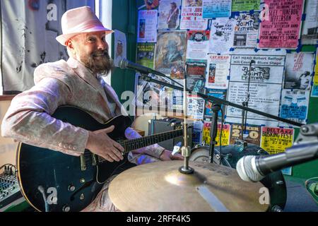 États-Unis, Mississippi, Clarksdale, bluesman Sean Bad Apple Banque D'Images