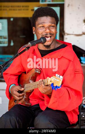 États-Unis, Mississippi, Clarksdale, Caravan Blues Fest, Anthony Big A Sherrod Banque D'Images