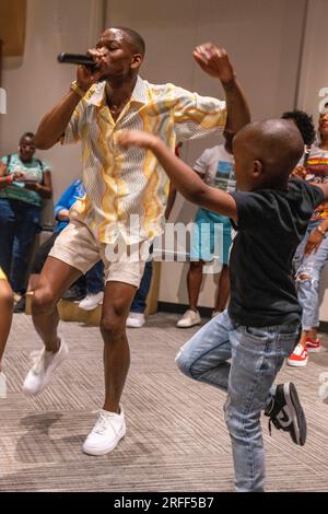 États-Unis, Tennessee, Memphis, Corey Lou en concert de musique soul au Stax Museum Banque D'Images