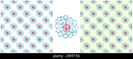 Motif floral sans couture. Placez les dessins avec des crayons de cire. Belles marguerites. Imprimer pour la conception de tissu, textile, tissu, papier peint Illustration de Vecteur