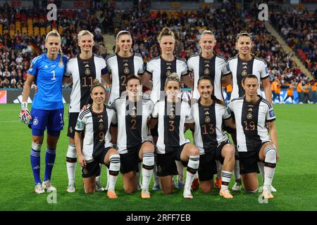 Brisbane, Australie. 03 août 2023. Brisbane, Australie, 3 août 2023 : photo de l'équipe allemande lors du match de football du Groupe H de la coupe du monde féminine 2023 entre la Corée du Sud et l'Allemagne au Brisbane Stadium de Brisbane, Australie. (James Whitehead/SPP) crédit : SPP Sport Press photo. /Alamy Live News Banque D'Images