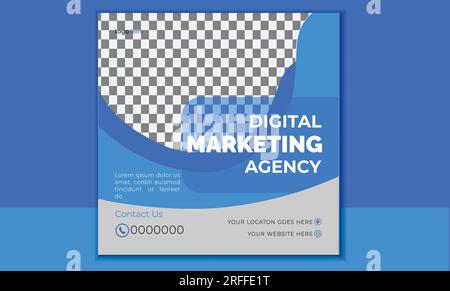 Bannière de marketing d'entreprise numérique pour le modèle de publication de médias sociaux Illustration de Vecteur
