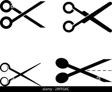 conception d'illustration vectorielle d'icône de ciseaux de coupe Illustration de Vecteur
