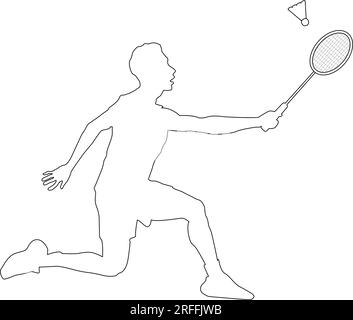 les gens jouent à la conception d'illustration vectorielle de badminton Illustration de Vecteur