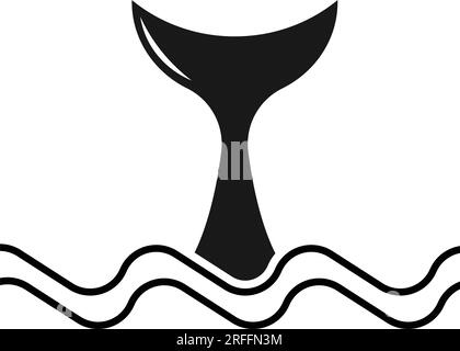 conception d'illustration vectorielle de logo d'icône de queue de requin Illustration de Vecteur