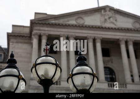 Londres, Royaume-Uni. 3 août 2023. Bank of England augmente les taux d'intérêt à 5,25% crédit : Ian Davidson/Alamy Live News Banque D'Images