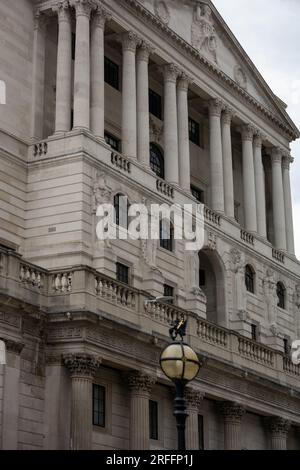 Londres, Royaume-Uni. 3 août 2023. Bank of England augmente les taux d'intérêt à 5,25% crédit : Ian Davidson/Alamy Live News Banque D'Images