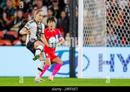 Sydney Lohmann (8 ans) de l'Allemagne lors de la 2023 coupe du monde FIFA Womenâ&#x80;&#x99;s, match de football du groupe H entre la République de Corée et l'Allemagne le 3 août 2023 au Brisbane Stadium de Brisbane, Australie Banque D'Images