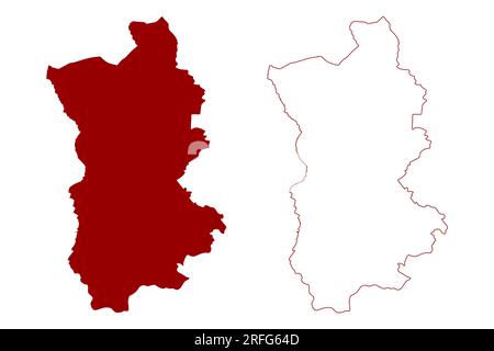 District de Willisau (Suisse, Confédération suisse, canton de Lucerne ou Lucerne) illustration vectorielle de carte, croquis griffonnant carte Wahlkreis Willisau Illustration de Vecteur