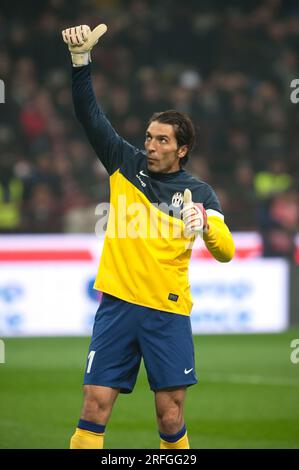 Milan Italie 2012-11-25, Gianluigi Buffon, gardien de but de la Juventus, avant le match de championnat de la Juventus de Milan Banque D'Images