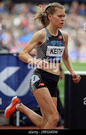 Megan KEITH de Grande-Bretagne dans le 5000 mètres pour les femmes de la Wanda Diamond League, London Stadium, Queen Elizabeth Park - Londres, 23 juillet 2023 Banque D'Images