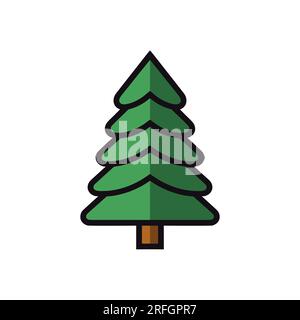 Icône de sapin de Noël. Style simple. Illustration vectorielle Illustration de Vecteur