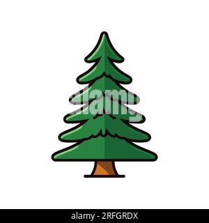 Icône de sapin de Noël. Style simple. Illustration vectorielle Illustration de Vecteur