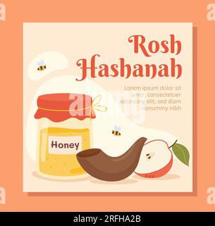 Concept de vecteur de bannière Rosh Hashanah Illustration de Vecteur
