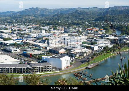 Surplombant la ville de Gisborne, Nouvelle-Zélande depuis Kaiti Hill Banque D'Images