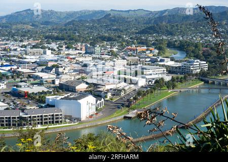 Surplombant la ville de Gisborne, Nouvelle-Zélande depuis Kaiti Hill Banque D'Images