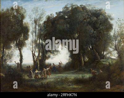 Matin. Danse des nymphes vers 1850 par Jean-Baptiste Camille Corot Banque D'Images