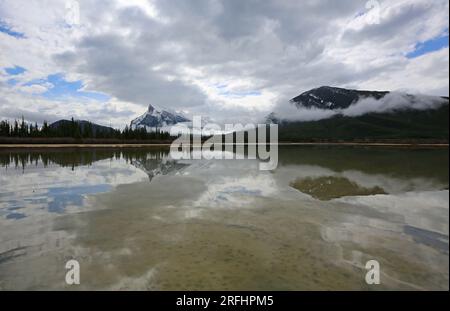 Mt Rundle et Sulphur Mountain - Canada Banque D'Images