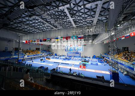 Shuangliu Sports Centre Stadium, Chengdu, Chine. 3 août 2023. Vue générale, 3 AOÛT 2023 - Escrime : Jeux mondiaux universitaires de la FISU 2021 à Chengdu Sports Centre Stadium de Shuangliu, Chengdu, Chine. Crédit : AFLO SPORT/Alamy Live News Banque D'Images