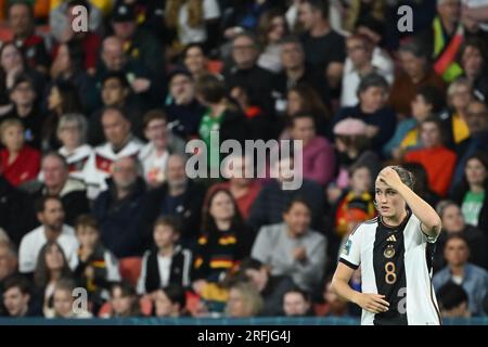 Brisbane, Australie. 03 août 2023. Football, femmes : coupe du monde, Corée du Sud - Allemagne, tour préliminaire, Groupe H, Journée 3, Lang Park : Sydney Lohmann, Allemagne. Crédit : Sebastian Christoph Gollnow/dpa/Alamy Live News Banque D'Images