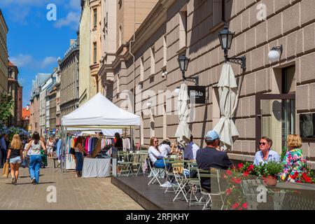 Rue Valnu, Vieille ville Riga, Lettonie, Europe Banque D'Images