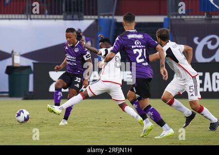 Frisco, États-Unis. 02 août 2023. Frisco, Texas, États-Unis : Jefferson Intrigo de Mazatlan en action lors du match de la coupe des ligues entre le FC Dallas et Mazatlan joué au Toyota Stadium le mercredi 2 août 2023. ((photo de Javier Vicencio/Eyepix Group/Sipa USA) crédit : SIPA USA/Alamy Live News Banque D'Images