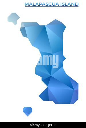Carte polygonale vectorielle de l'île Malapascua. Îlot géométrique vibrant dans un style poly bas. Illustration créative pour vos infographies. Illustration de Vecteur